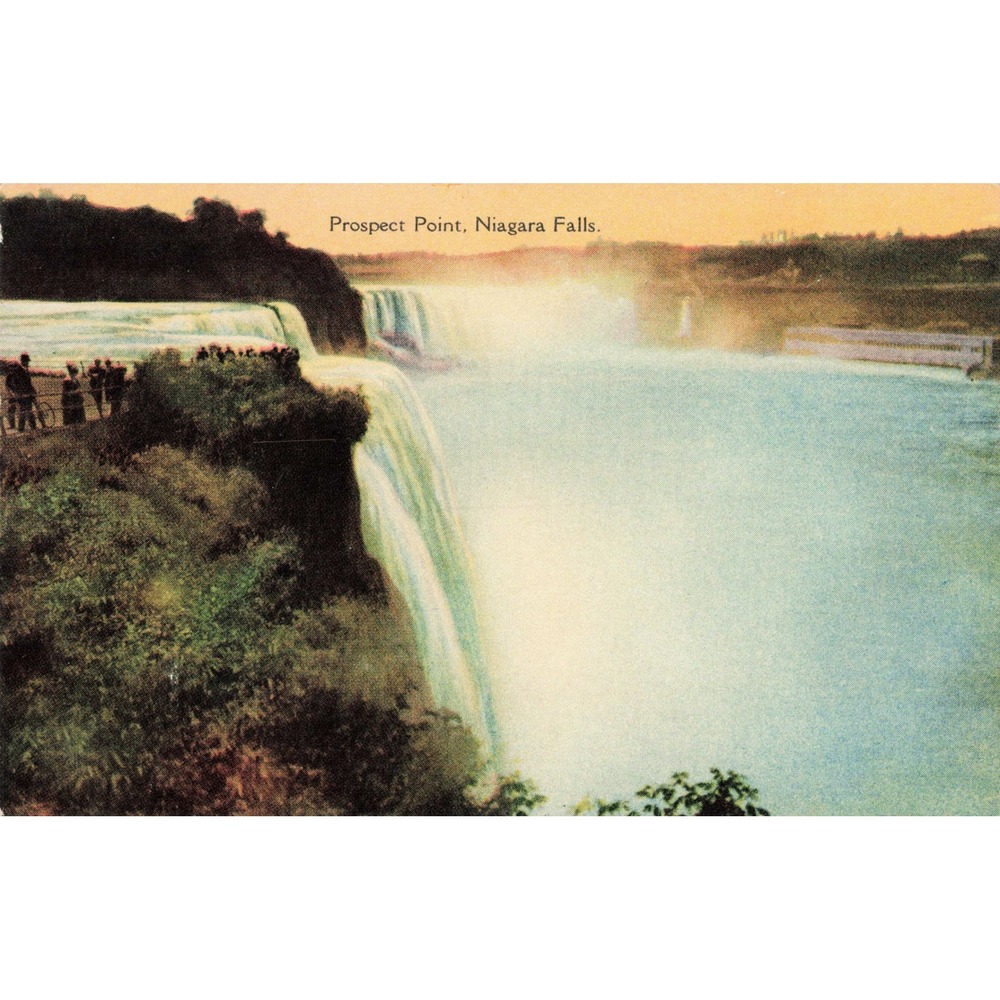 Prospect Point Niagara Falls NY New York Spectators Vintage Litho Postcard